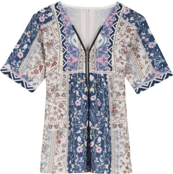 Purple Print Short Sleeve Top