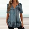 Retro Print Short Sleeve Top