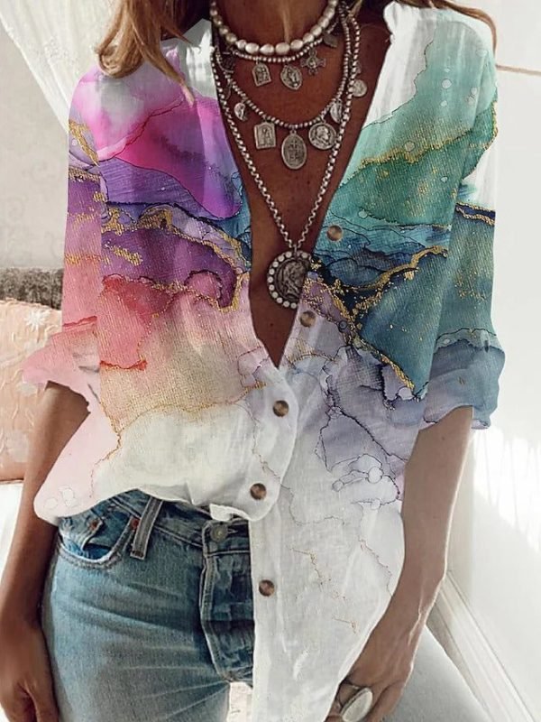 Dreamy Print 3/4 Sleeve Shirt
